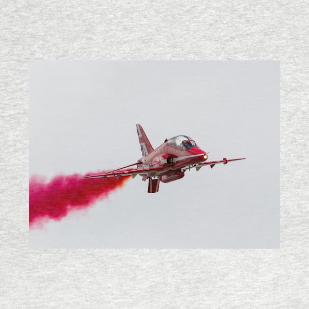 Red Arrows Hawk with red smoke by captureasecond